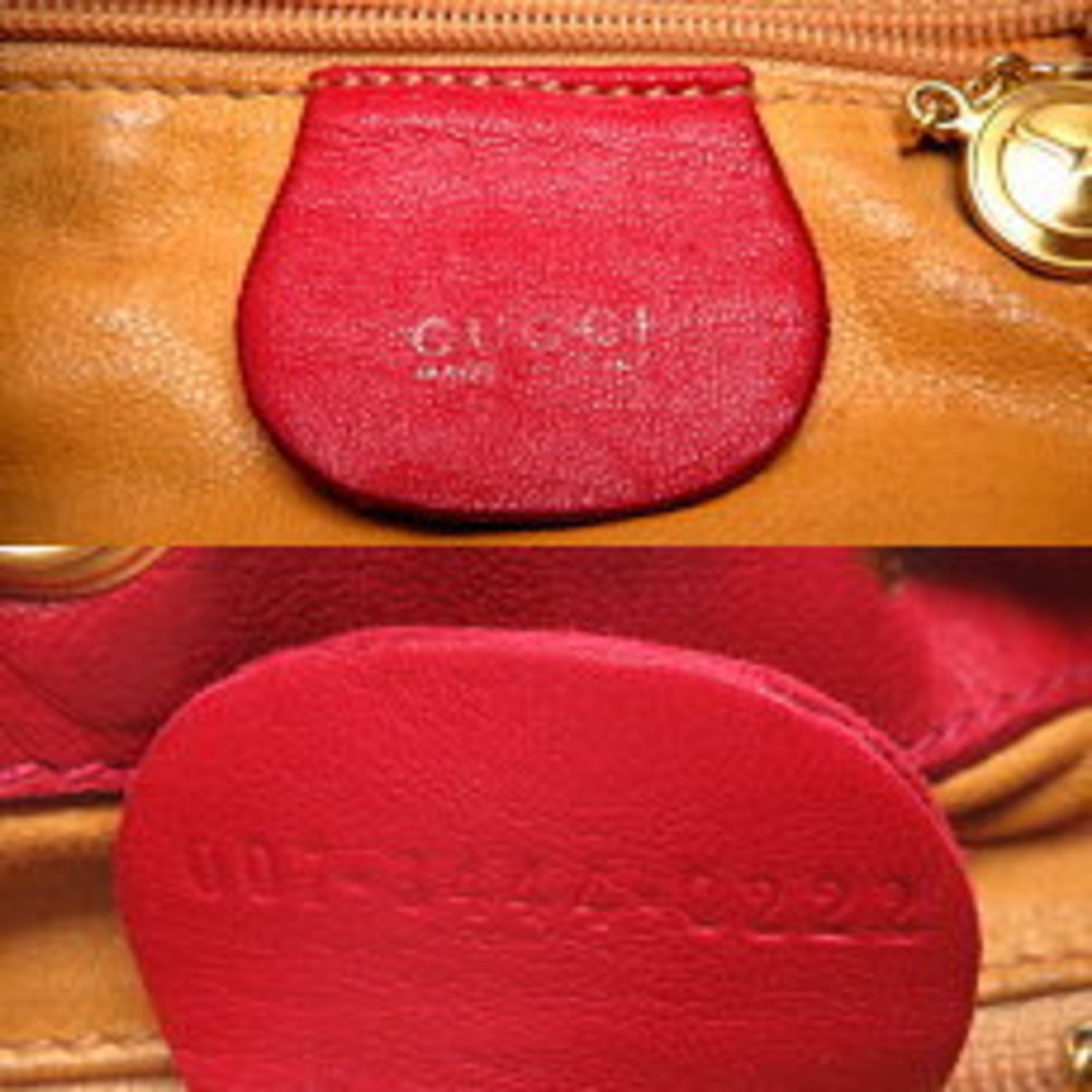 Gucci Horsebit Drawstring Bag Shoulder Bag Red Leather - Picture 7 of 9